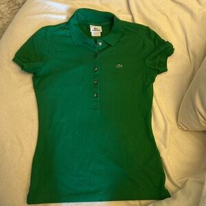 Green Lacoste women’s polo